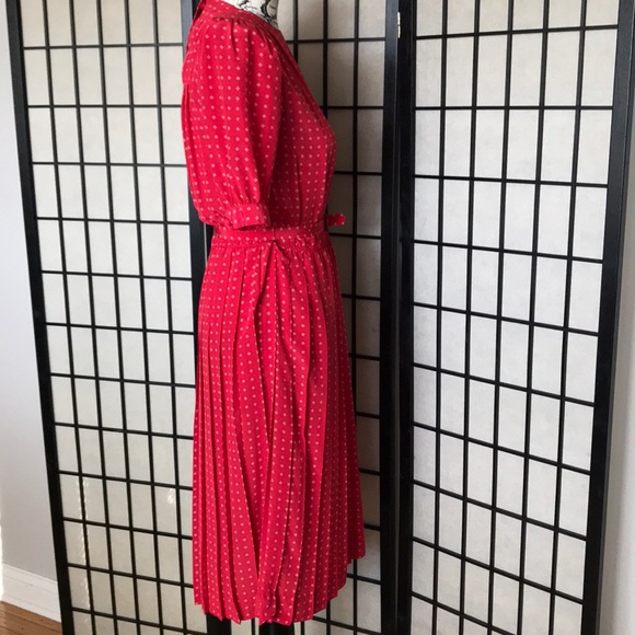 Vintage Silk Colorful Bright Retro Rockabilly Coastal Western overlay pleated - Picture 6 of 15